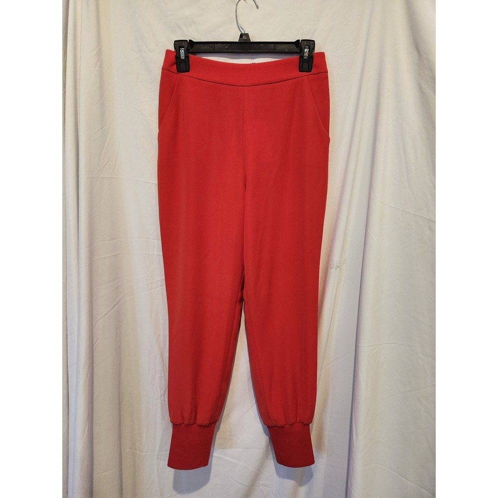 Chic Ted Baker London Neena Crepe Jogger Pants Bright Red Knit Rib Cuff Sz 1 NEW